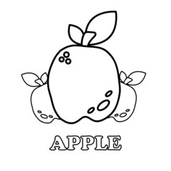 apple fruit coloring page. healthy food coloring page for children