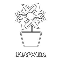 flower on pot coloring page. coloring page for children