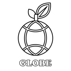 globe with leaf coloring page. coloring page for children