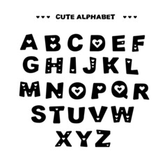 cute alphabet for titles with hearts