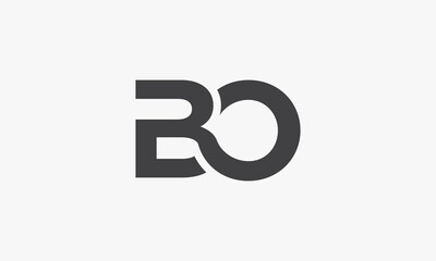 BO letter logo connected concept isolated on white background.