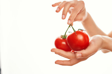 tomatoes in hand cooking kitchen salad ingredients vitamins