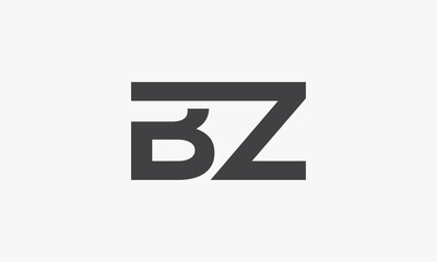 BZ letter logo connected concept isolated on white background.