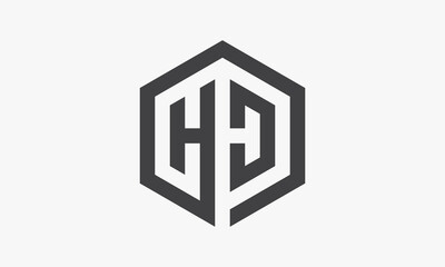 HD hexagon letter logo isolated on white background.