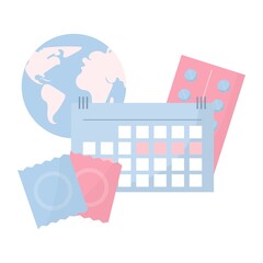 World Contraception Day 26 September. The concept of awareness of contraceptive methods in the field of sexual and reproductive health. Safe sexual behavior, birth control. Types of contraception.