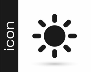 Black Sun icon isolated on white background. Vector