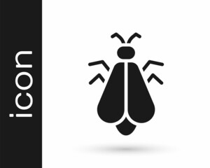 Black Mosquito icon isolated on white background. Vector