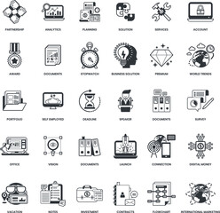 Business icons set for business, marketing, management