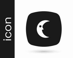 Black Moon and stars icon isolated on white background. Cloudy night sign. Sleep dreams symbol. Full moon. Night or bed time sign. Vector