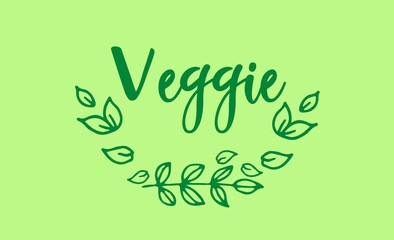 Vegan Logo. Raw, Healthy Food Badge, Restaurants and Packaging