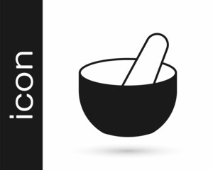 Black Witch cauldron icon isolated on white background. Happy Halloween party. Vector