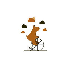 Bear cycling vector logo