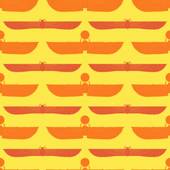 Seamless pattern with ancient egyptian symbol Scarab Winged sun for your project