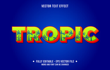 Editable text effect gradient green and red tropical summer style