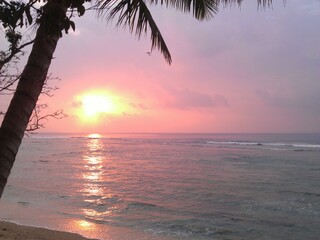 sunset on the beach at Krui
