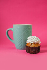 cup of coffee and cupcake