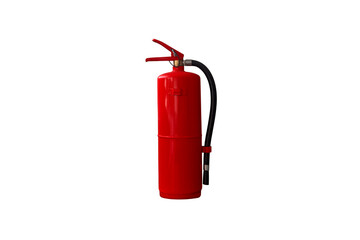 Red fire extinguisher isolated on white background with clipping path. Fire extinguisher for...