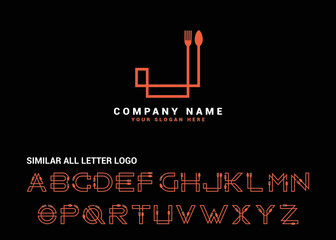 J Food Letter logo,J  spoon letter logo