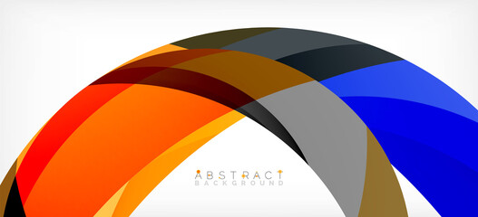 Obraz premium Color circle shapes, minimal geometric background. Trendy dynamic composition. Vector Illustration For Wallpaper, Banner, Background, Landing Page