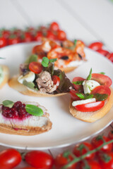 bruschetta with tomato and mozzarella