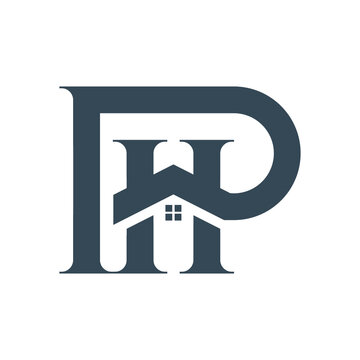 PH letter vector logos, monograms and initial shapes such as house buildings, clean and modern design concepts, logos, logotype elements for templates.