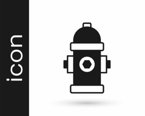 Black Fire hydrant icon isolated on white background. Vector
