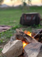 barbecue on the fire