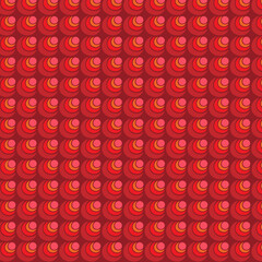 Seamless abstract pattern with red circles and semicircle.Vector texture.
