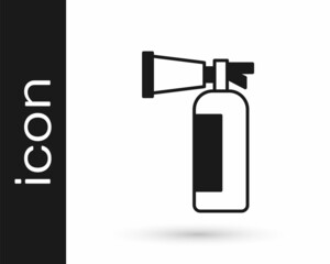 Black Fire extinguisher icon isolated on white background. Vector