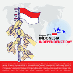  Independence day indonesia, 17 august, poster and banner
