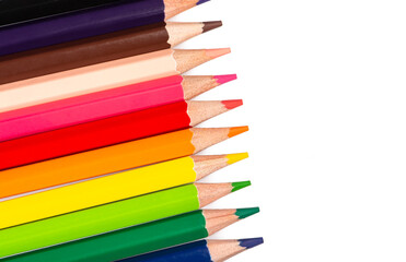 Color pencils on white