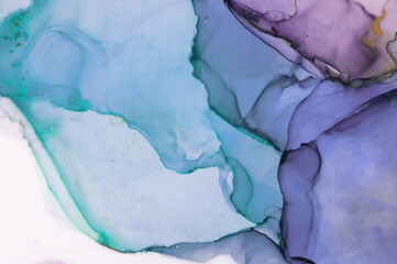 Naklejka premium Part of original alcohol ink painting. Modern art. Abstract colorful background, wallpaper. Marble texture. Fluid Art for modern banners, ethereal graphic design.