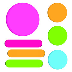 Bright colored paper circles with shadows