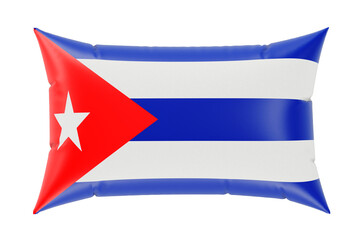 Pillow with Cuban flag. 3D rendering