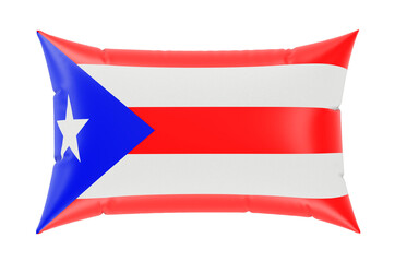 Pillow with Puerto Rican flag. 3D rendering