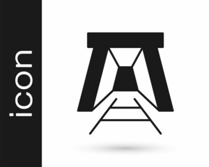 Black Mine entrance icon isolated on white background. Vector