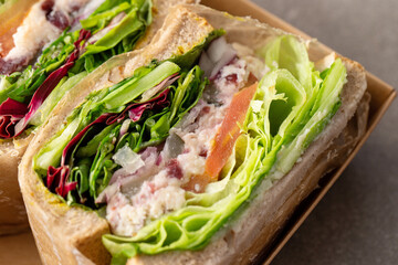 sandwich with lettuce and cheese