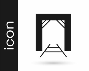 Black Mine entrance icon isolated on white background. Vector