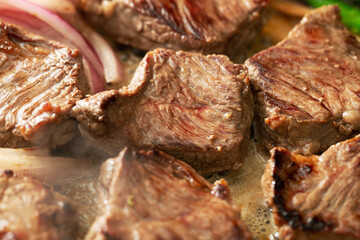 grilled steak with vegetables