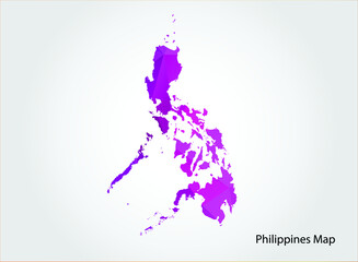 Philippines Map pink Color on white background polygonal