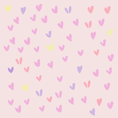 Hand drawn hearts vector background.  Love, wedding, Valentines day design.  love concept