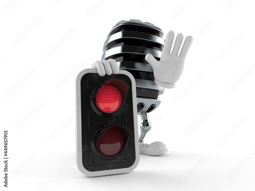 Sticker Microphone character with red light