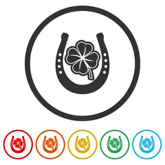 Horseshoe ring icon isolated on white background