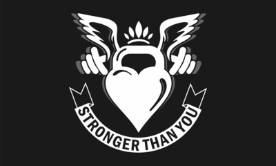 She Stronger Than You, strong woman, Fitness Design Vector