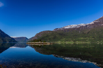 Fototapeta na wymiar Songdal fjord coast