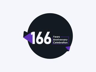 166 Years Anniversary Celebration badge with banner image isolated on white background