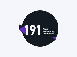 191 Years Anniversary Celebration badge with banner image isolated on white background
