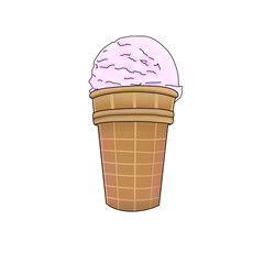 Hand draw illustration ice cream. Summer food, cold cream, frozen.Digital clipart gelato.Logo design, menu,restaurant