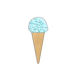 Hand draw illustration ice cream. Summer food, cold cream, frozen.Digital clipart gelato.Logo design, menu,restaurant