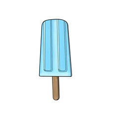 Hand draw illustration ice cream. Summer food, cold cream, frozen.Digital clipart gelato.Logo design, menu,restaurant